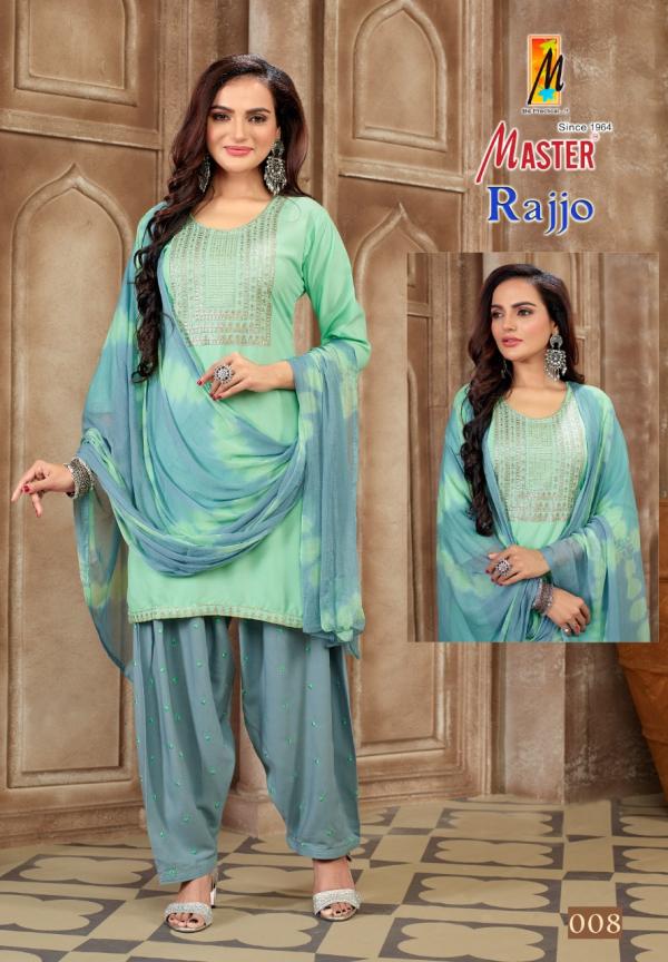 Master Rajjo Festive Wear Rayon Kurti Patiyala And Dupatta Collection